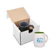 14oz Morning Show Ceramic Barrel Mug In Mailer | https://www.bestnamebadges.com