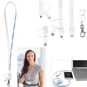 5-in-1 Lanyard Cell Phone Charging Cable | https://www.bestnamebadges.com