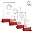 Ambassador Globe Award on Base - Red | https://www.bestnamebadges.com