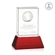 Ambassador Globe Award on Base - Red | https://www.bestnamebadges.com