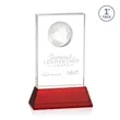 Ambassador Globe Award on Base - Red | https://www.bestnamebadges.com