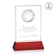 Ambassador Globe Award on Base - Red | https://www.bestnamebadges.com