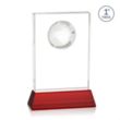 Ambassador Globe Award on Base - Red | https://www.bestnamebadges.com