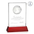 Ambassador Globe Award on Base - Red | https://www.bestnamebadges.com