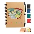 Kraft Paper Spiral Pocket Sticky Notebook With Pen | https://www.bestnamebadges.com