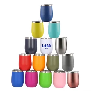 MOQ 50 12oz Stainless Steel Stemless Tumbler Cups