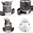 Multi-Function Leather Pen Holder-LCD Clock/Thermometer | https://www.bestnamebadges.com