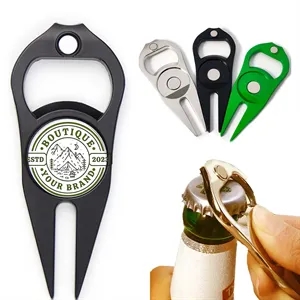Multi Use Bottle Opener Green Fork Zinc Alloy Ball Marker