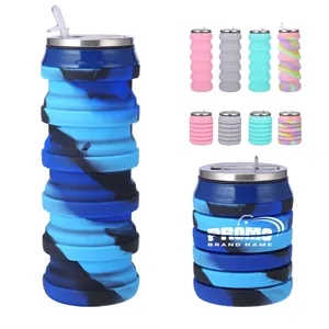 Camouflage Silicone Folding Sports Water Bottle