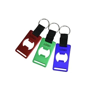 Steel Bottle Opener w/Key Ring