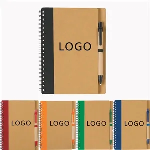 Kraft Paper With Pen Coil Book