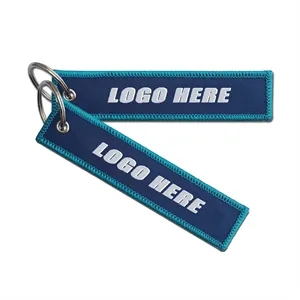 Double Sides Custom Embroidery Keychain