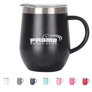 12oz Stainless Steel Wine Tumbler Coffee Mug with Lid