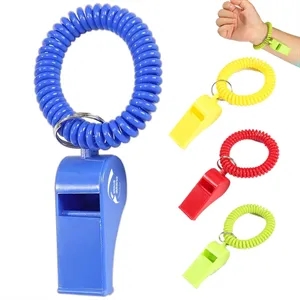 Coaches Referees Whistle with Coiled Bracelet Keychain