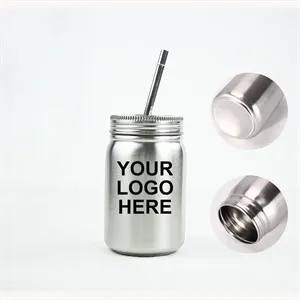 24oz Stainless Steel Mason Jar