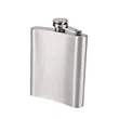 8oz Stainless Steel Brushed Rimless Flask | https://www.bestnamebadges.com