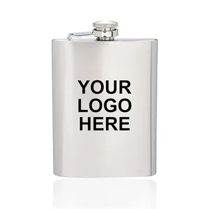 8oz Stainless Steel Brushed Rimless Flask