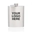 8oz Stainless Steel Brushed Rimless Flask | https://www.bestnamebadges.com