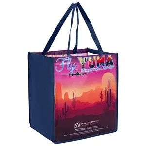 Rock'it 3-Day Sublimated PET Non-Woven Grocery Tote Bag | https://www.bestnamebadges.com