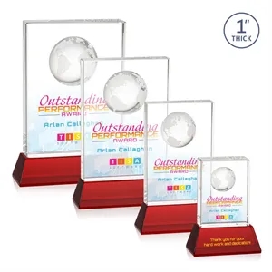 Ambassador VividPrint™ Award on Base - Red | https://www.bestnamebadges.com