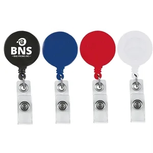 Custom Retractable ID Card Badge Holder w/ Crocodile Clip