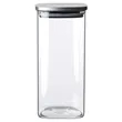 Meridian Glass Storage Square Jars, 54 oz. | https://www.bestnamebadges.com