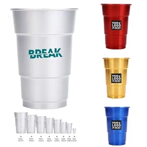 Custom Logo 500ml Reusable Aluminum Cup | https://www.bestnamebadges.com