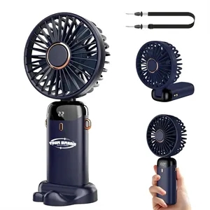 Portable USB Rechargeable with LED Display Handheld Fan