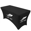 Custom 4ft Stretch Table Cover - Thicker Version | https://www.bestnamebadges.com