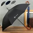 Auto Open Wooden J Stick Handle Umbrella | https://www.bestnamebadges.com