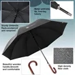 Auto Open Wooden J Stick Handle Umbrella | https://www.bestnamebadges.com