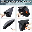 Auto Open Wooden J Stick Handle Umbrella | https://www.bestnamebadges.com