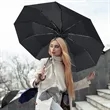 Auto Open Wooden J Stick Handle Umbrella | https://www.bestnamebadges.com