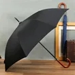 Auto Open Wooden J Stick Handle Umbrella | https://www.bestnamebadges.com