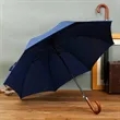 Auto Open Wooden J Stick Handle Umbrella | https://www.bestnamebadges.com