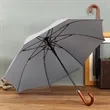Auto Open Wooden J Stick Handle Umbrella | https://www.bestnamebadges.com