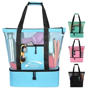 Mesh Beach Cooler Clear Tote Bag