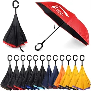 C-Shaped Handle Hands-Free Stand-Up Inverted Umbrella