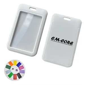 Sliding ID Badge Holder Hard Plastic Work Sleeve