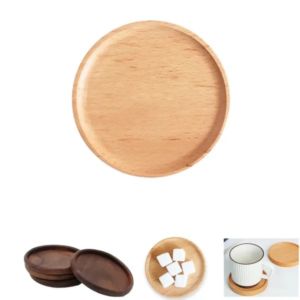 Round Beech Wooden Cup Coasters