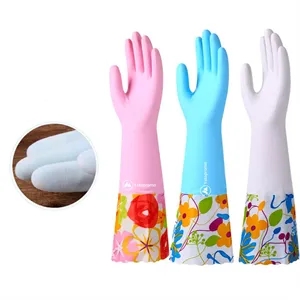 Flower Rubber Cleaning Gloves