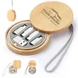 Multi USB Adapter Kit Fast Charging Cable Bamboo Storage Box | https://www.bestnamebadges.com