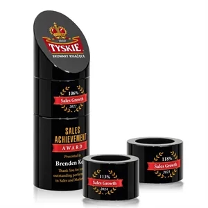 Atlantis Stacker VividPrint™ Award - Black | https://www.bestnamebadges.com