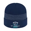 Thin Striped Knit Cap with Cuff | https://www.bestnamebadges.com