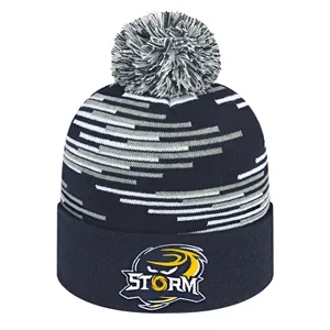 Bar Knit Cap With Cuff