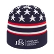 Flag Knit Cap with Cuff | https://www.bestnamebadges.com