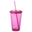 16 OZ. Double Wall Acrylic Travel Mug Tumblers With Straws | https://www.bestnamebadges.com