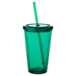 16 OZ. Double Wall Acrylic Travel Mug Tumblers With Straws | https://www.bestnamebadges.com