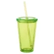 16 OZ. Double Wall Acrylic Travel Mug Tumblers With Straws | https://www.bestnamebadges.com
