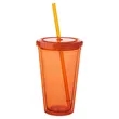 16 OZ. Double Wall Acrylic Travel Mug Tumblers With Straws | https://www.bestnamebadges.com